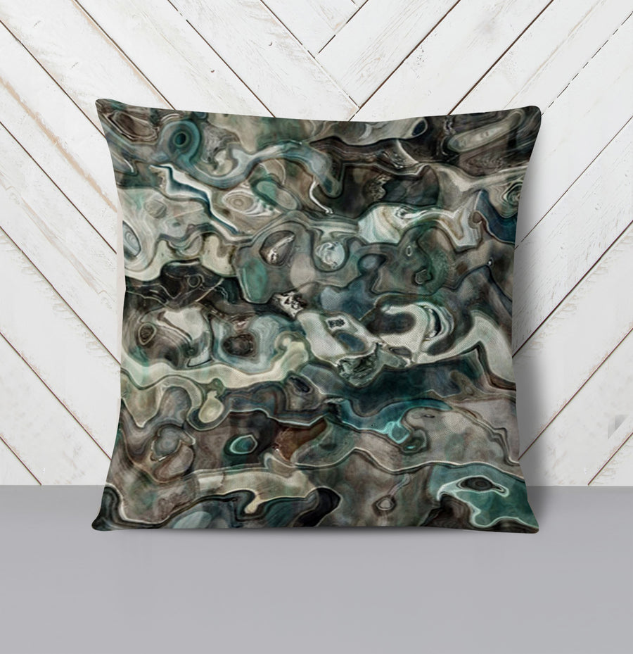 Gray Organic Stone Texture Pattern Throw Pillow Cover