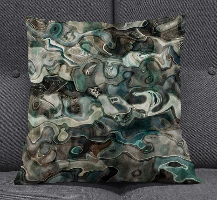 Gray Organic Stone Texture Pattern Throw Pillow Cover