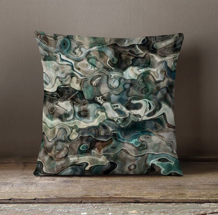 Gray Organic Stone Texture Pattern Throw Pillow Cover