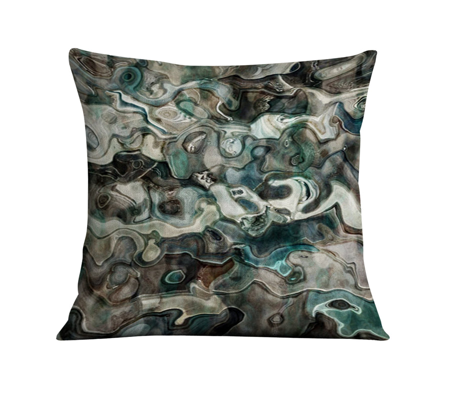 Gray Organic Stone Texture Pattern Throw Pillow Cover
