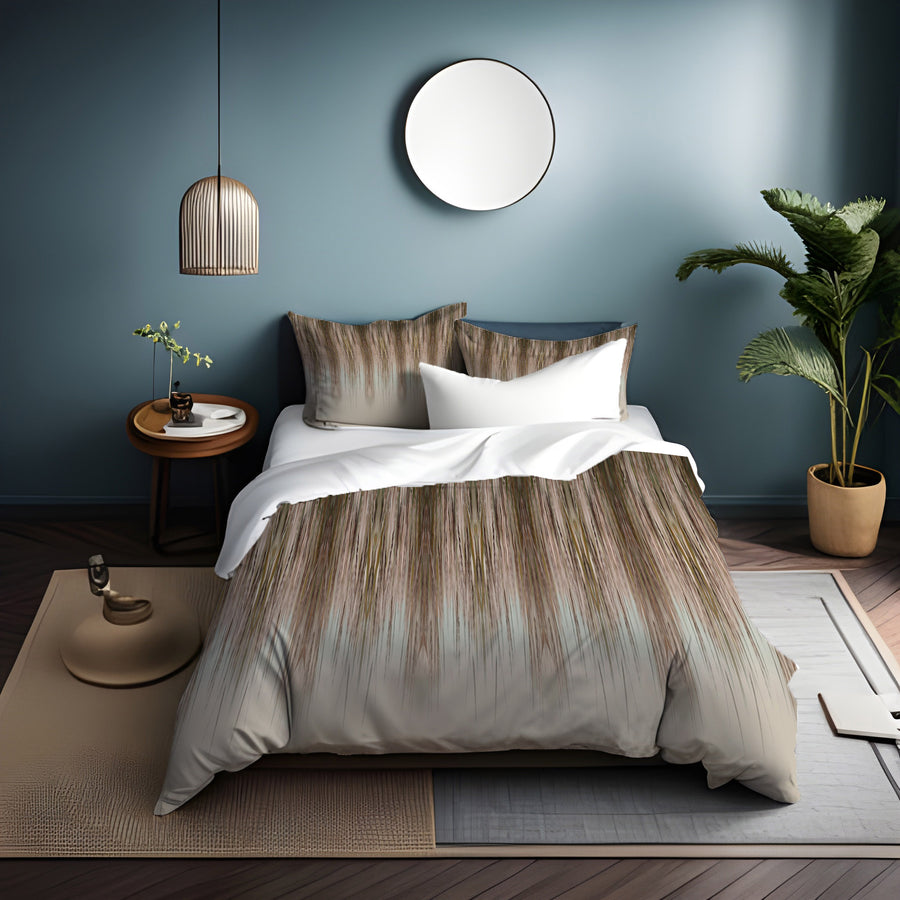 Brown Gradient Drip Abstract Pattern Duvet Cover