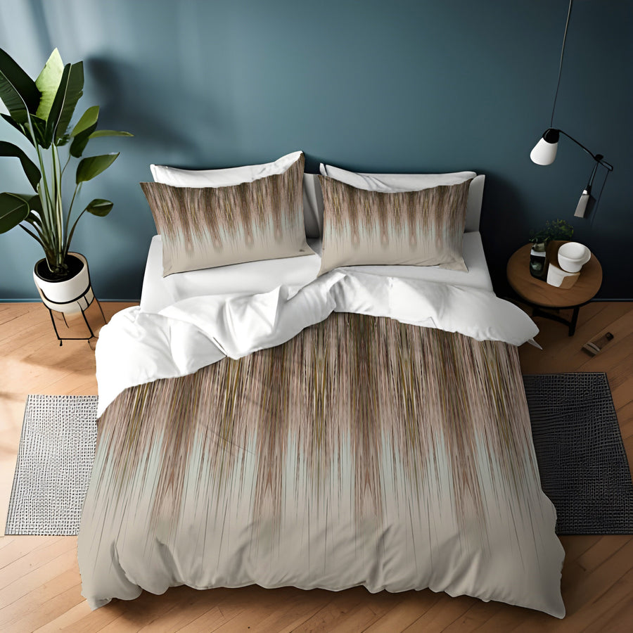 Brown Gradient Drip Abstract Pattern Duvet Cover