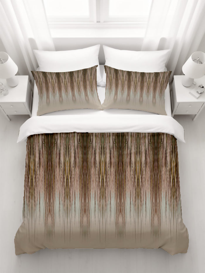 Brown Gradient Drip Abstract Pattern Duvet Cover