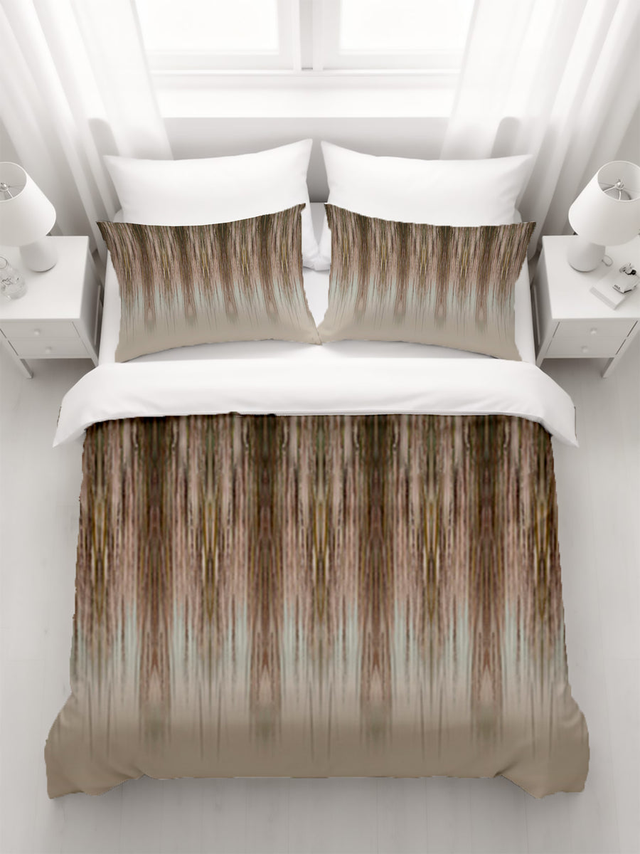 Brown Gradient Drip Abstract Pattern Duvet Cover