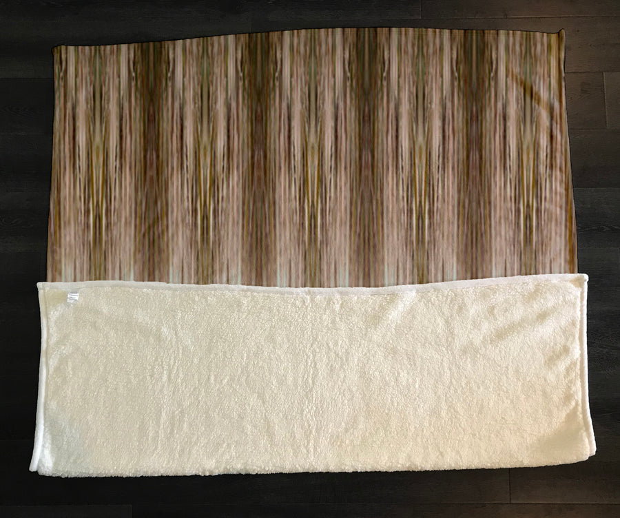 Brown Gradient Drip Abstract Pattern Fleece Sherpa Blanket