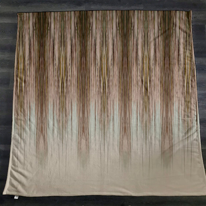 Brown Gradient Drip Abstract Pattern Fleece Sherpa Blanket