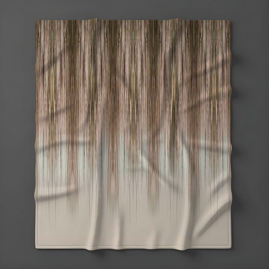 Brown Gradient Drip Abstract Pattern Fleece Sherpa Blanket