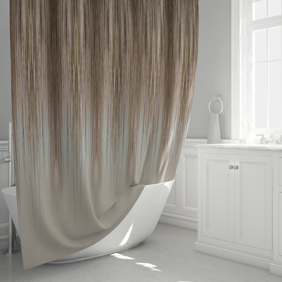Brown Gradient Drip Abstract Pattern Shower Curtain