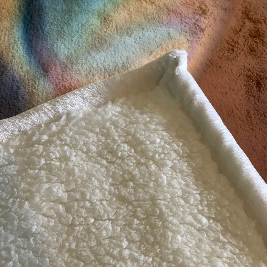 Multicolor Soft Blend Abstract Pattern Fleece Sherpa Blanket
