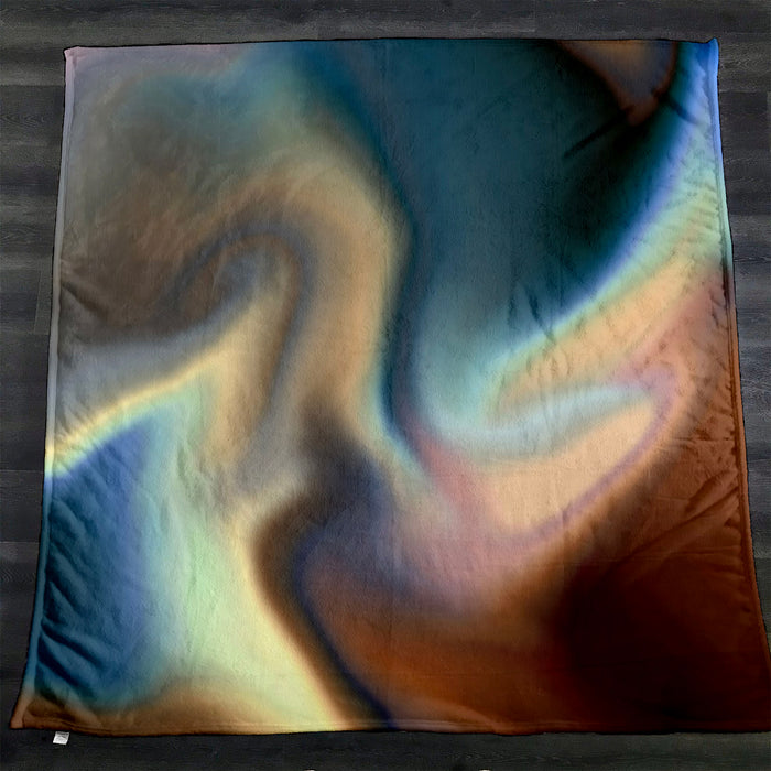 Multicolor Soft Blend Abstract Pattern Fleece Sherpa Blanket