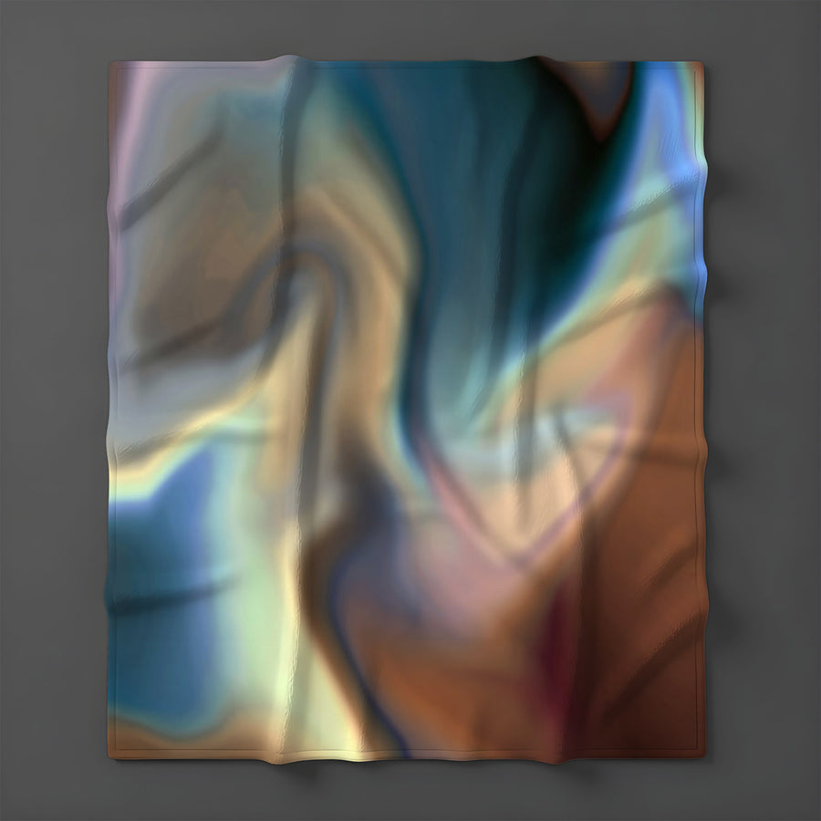 Multicolor Soft Blend Abstract Pattern Fleece Sherpa Blanket