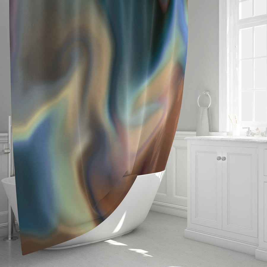 Multicolor Soft Blend Abstract Pattern Shower Curtain