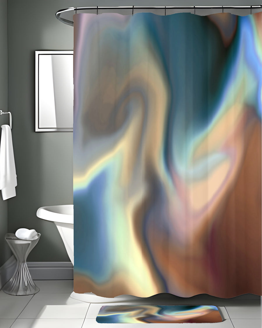 Multicolor Soft Blend Abstract Pattern Shower Curtain