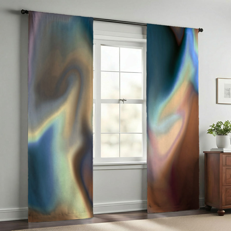 Multicolor Soft Blend Abstract Pattern Window Curtain
