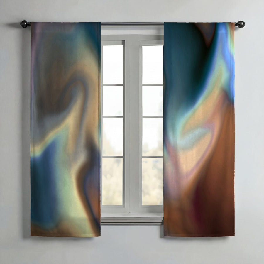 Multicolor Soft Blend Abstract Pattern Window Curtain