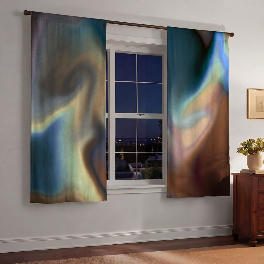 Multicolor Soft Blend Abstract Pattern Window Curtain