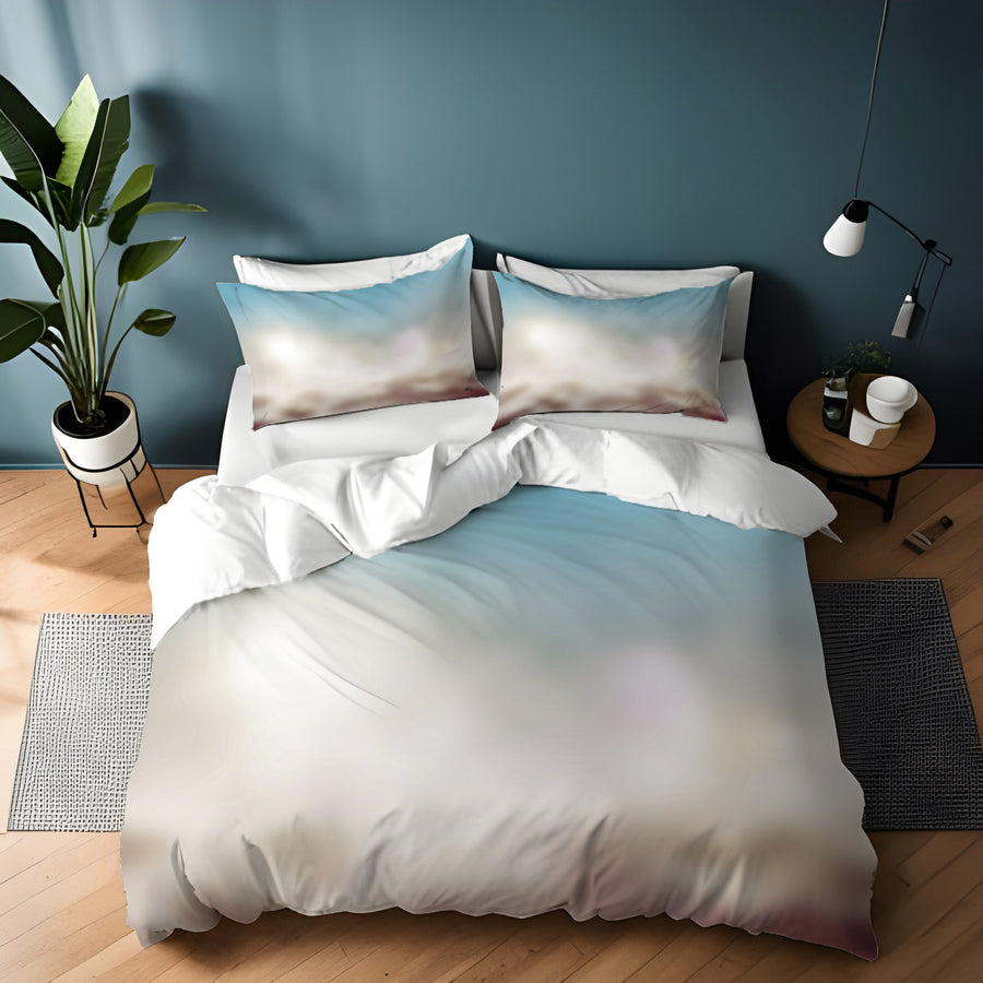 Soft Neutral Blurred Gradient Pattern Duvet Cover