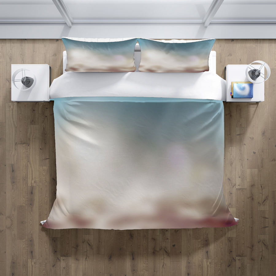 Soft Neutral Blurred Gradient Pattern Duvet Cover