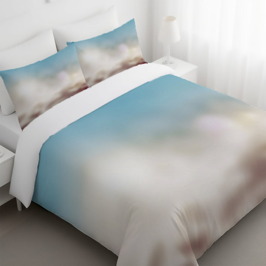 Soft Neutral Blurred Gradient Pattern Duvet Cover