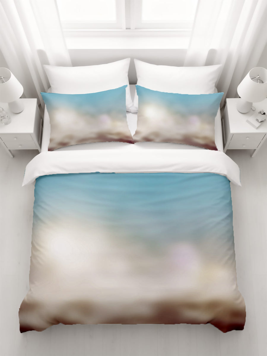 Soft Neutral Blurred Gradient Pattern Duvet Cover