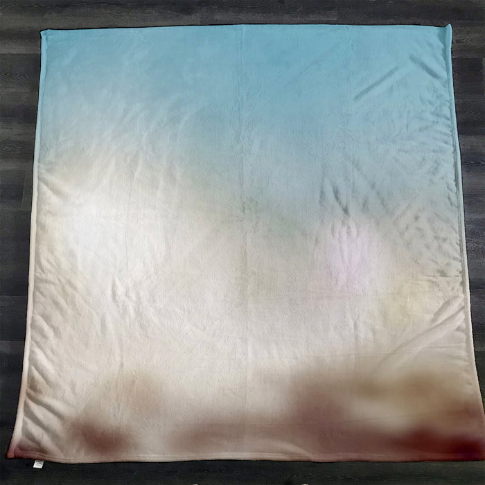 Soft Neutral Blurred Gradient Pattern Fleece Sherpa Blanket