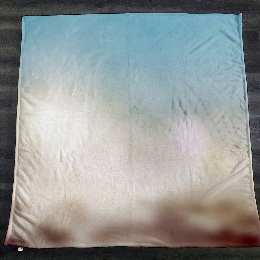 Soft Neutral Blurred Gradient Pattern Fleece Sherpa Blanket