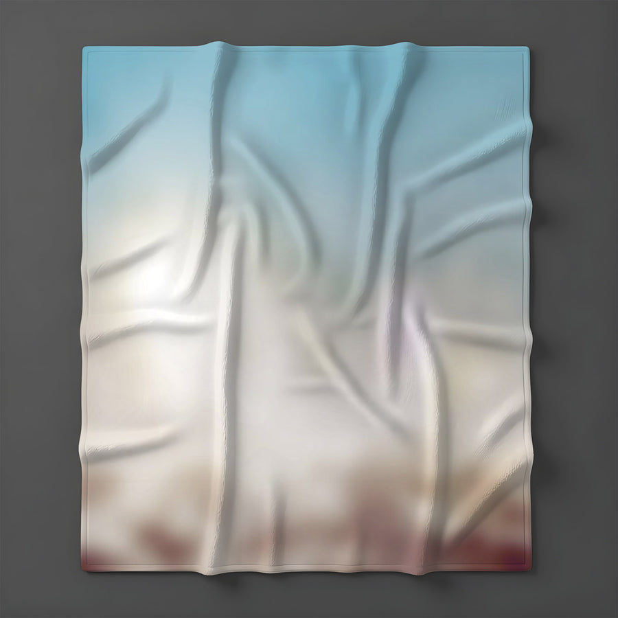 Soft Neutral Blurred Gradient Pattern Fleece Sherpa Blanket