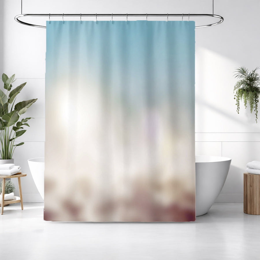 Soft Neutral Blurred Gradient Pattern Shower Curtain