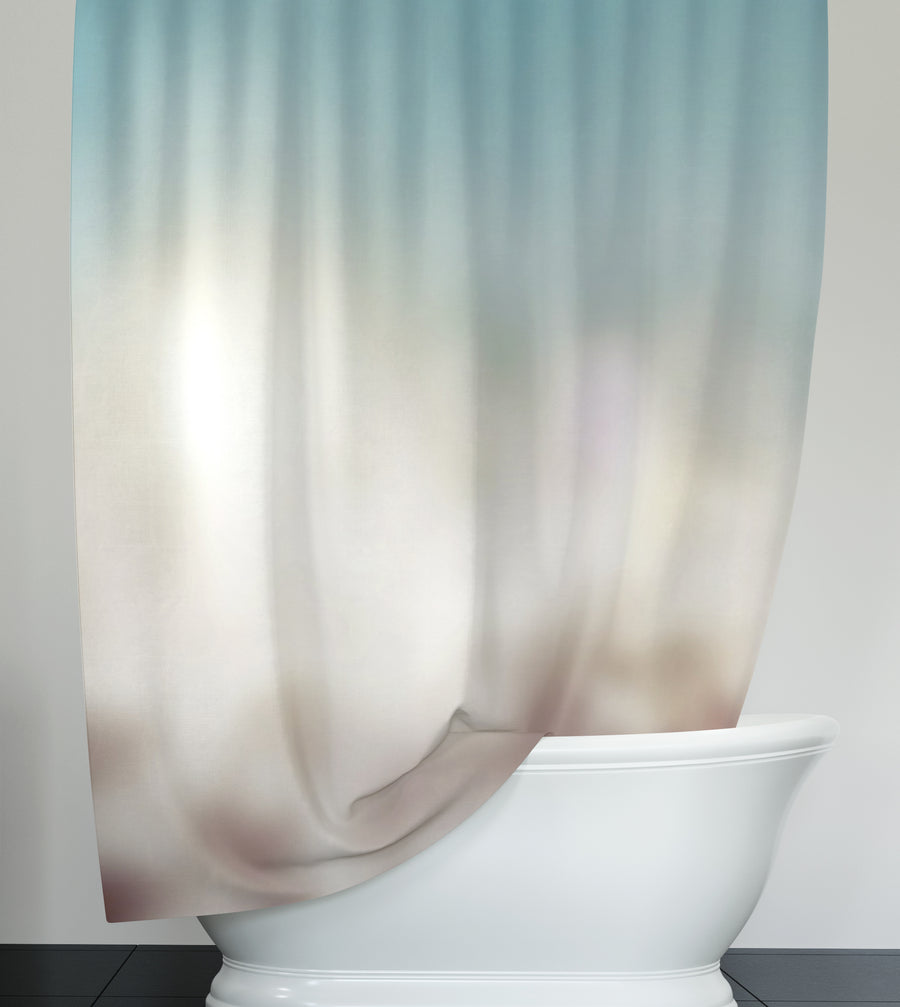 Soft Neutral Blurred Gradient Pattern Shower Curtain