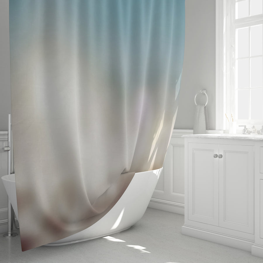 Soft Neutral Blurred Gradient Pattern Shower Curtain