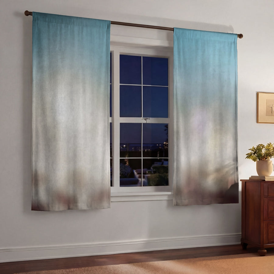 Soft Neutral Blurred Gradient Pattern Window Curtain