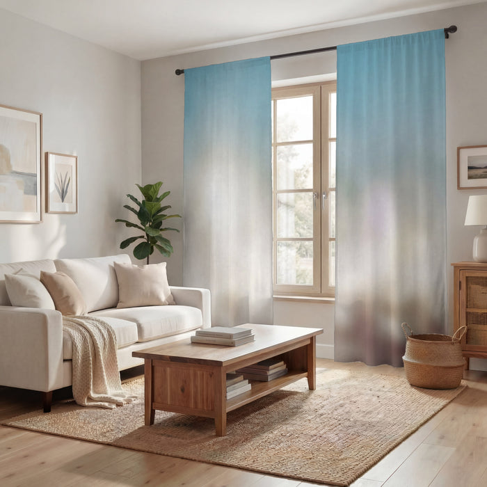 Soft Neutral Blurred Gradient Pattern Window Curtain