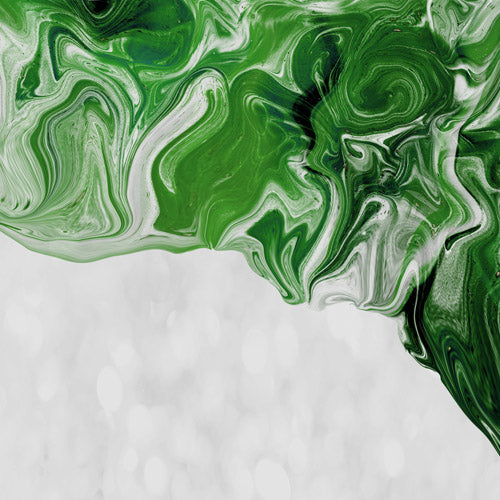 Green Fluid Marble Edge Pattern