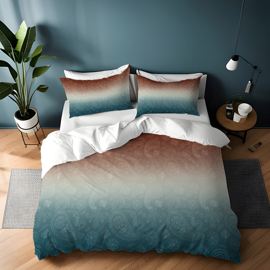 Southwestern Paisley Gradient Duvet Cover
