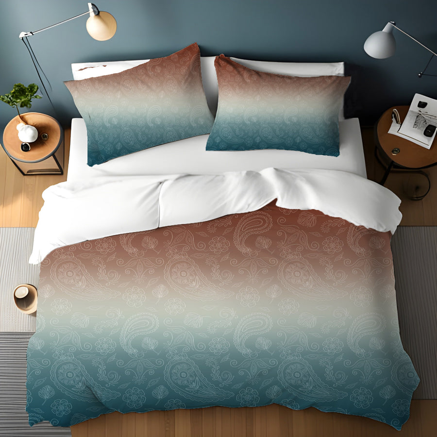 Southwestern Paisley Gradient Duvet Cover