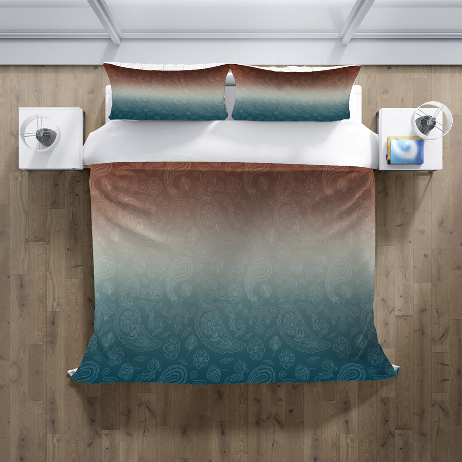 Southwestern Paisley Gradient Duvet Cover