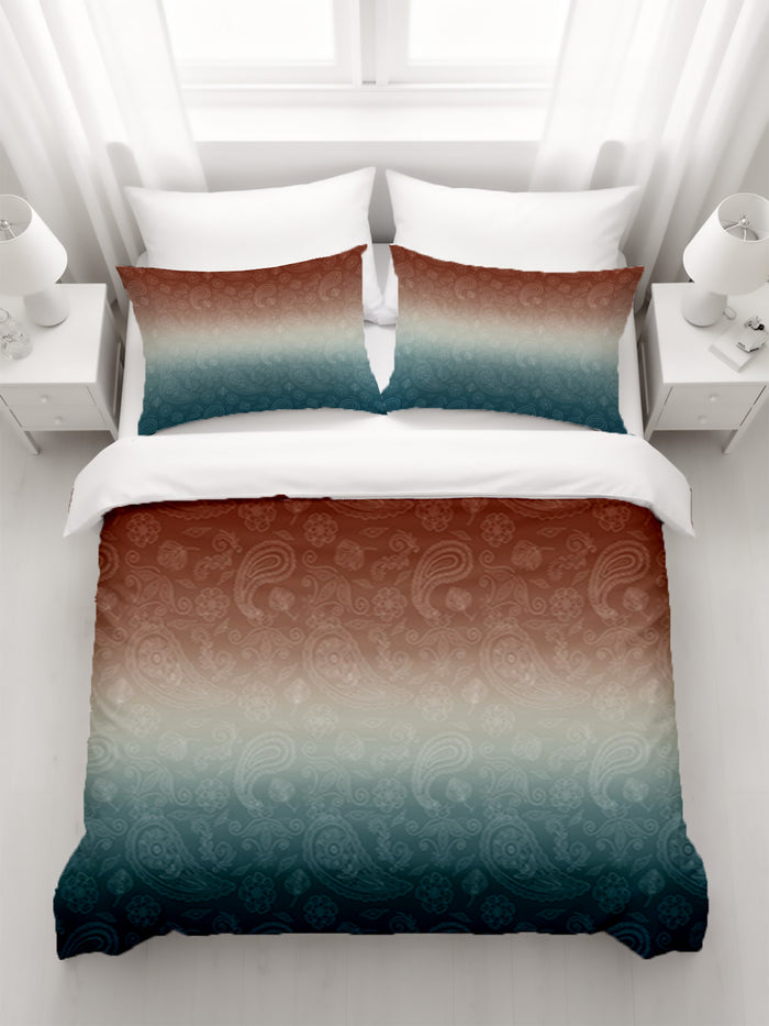 Southwestern Paisley Gradient Duvet Cover