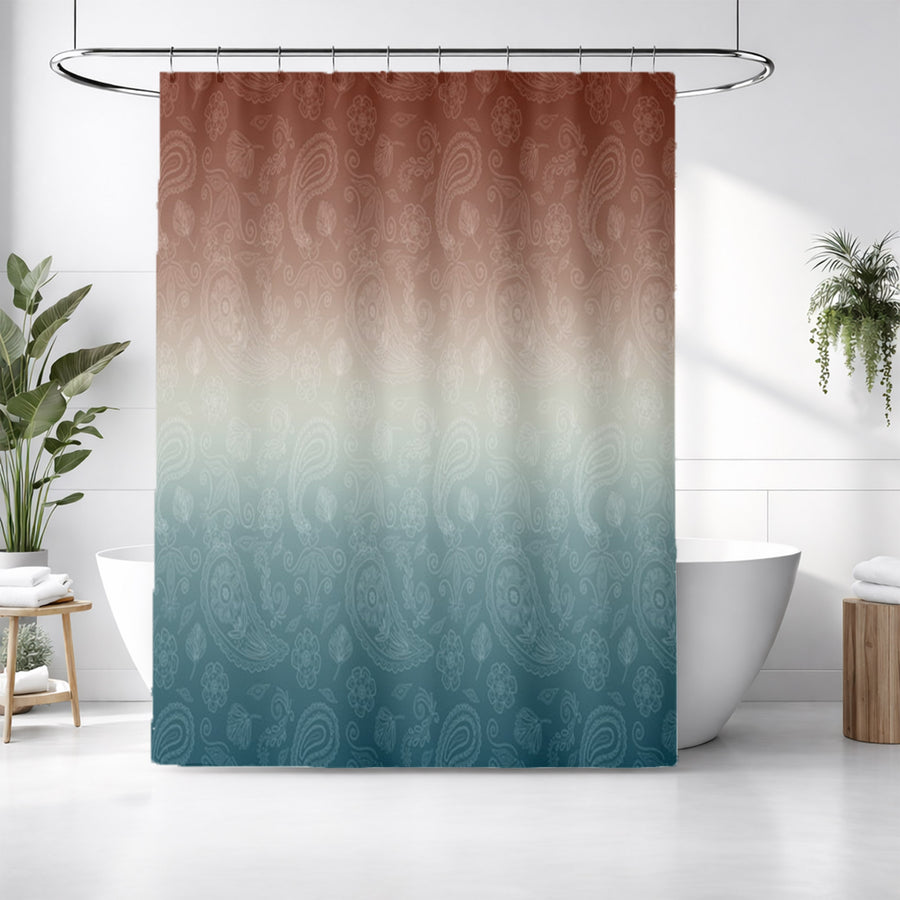 Southwestern Paisley Gradient Shower Curtain