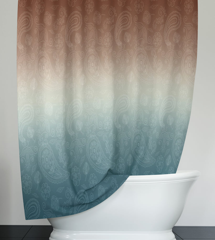 Southwestern Paisley Gradient Shower Curtain