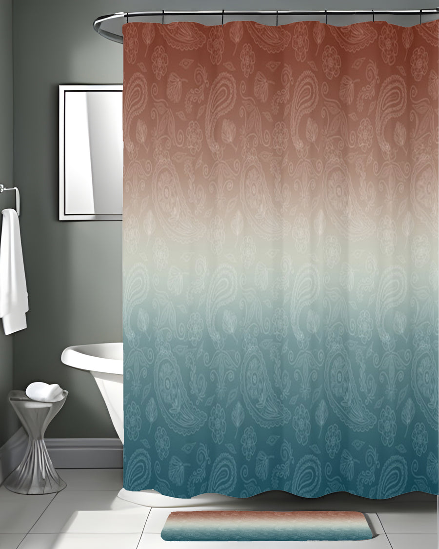Southwestern Paisley Gradient Shower Curtain