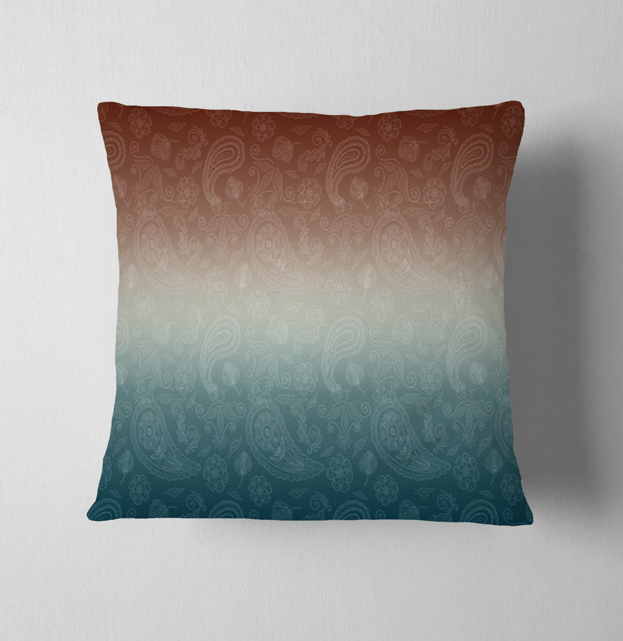 Southwestern Paisley Gradient Throw Pillow Cover