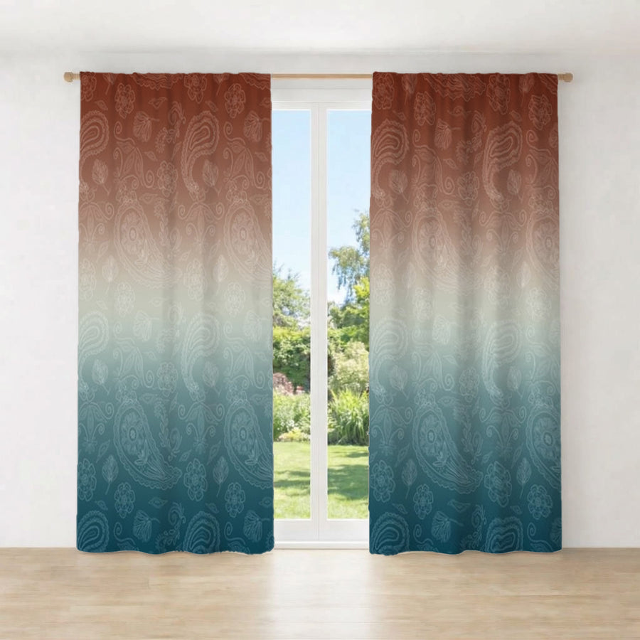 Southwestern Paisley Gradient Window Curtains