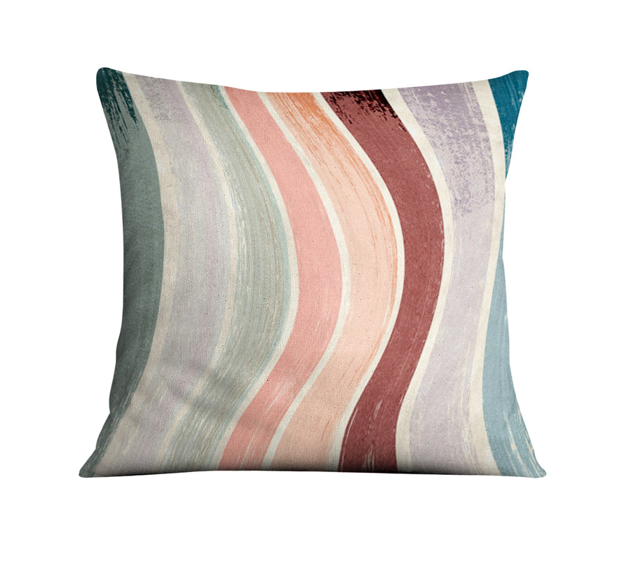 Neutral Wavy Stripe Flow Pattern Throw Pillow Cover