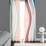 Pastel Abstract Wavy Stripe Window Curtains - Deja Blue Studios