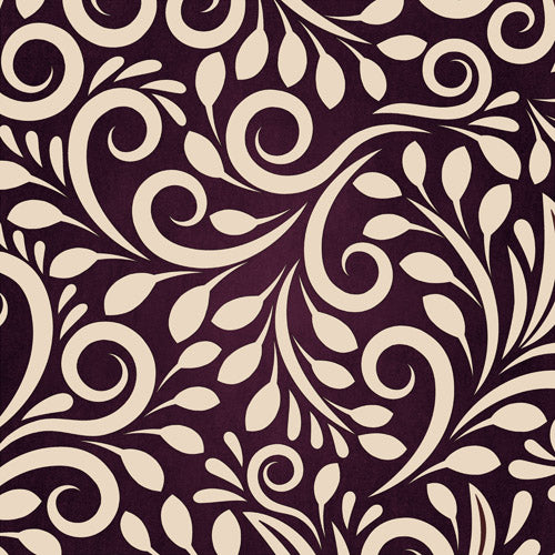 Purple Ornamental Scroll Pattern