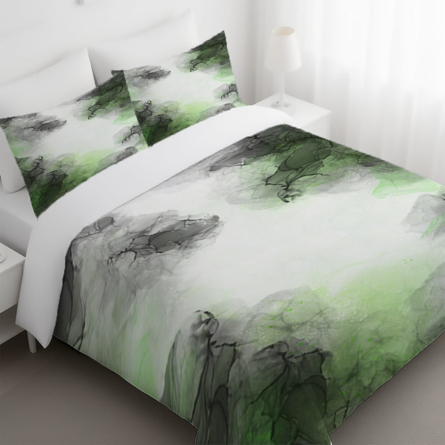 Green Smoke Abstract Texture Pattern Duvet Cover