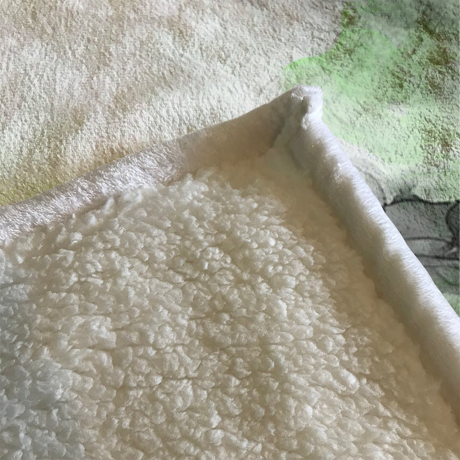 Green Smoke Abstract Texture Pattern Fleece Sherpa Blanket