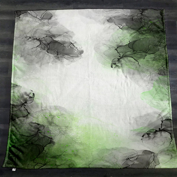 Green Smoke Abstract Texture Pattern Fleece Sherpa Blanket