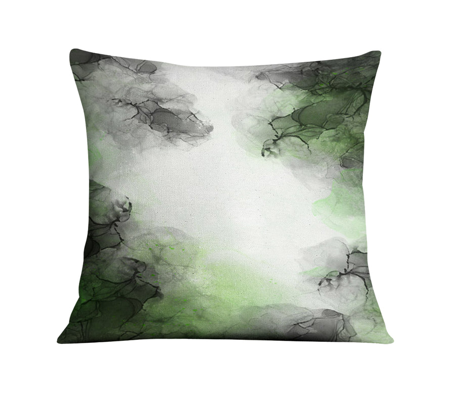 Green Smoke Abstract Texture Pattern Throw Pillow Cover