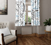 Blue and White Chic  Wooldand Floral Print Window Curtains - Deja Blue Studios